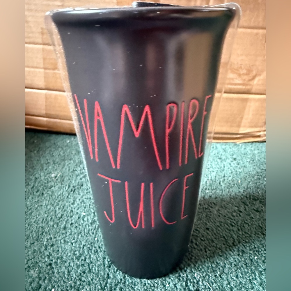Rae Dunn Vampire‎ Juice Black Ceramic Travel Mug